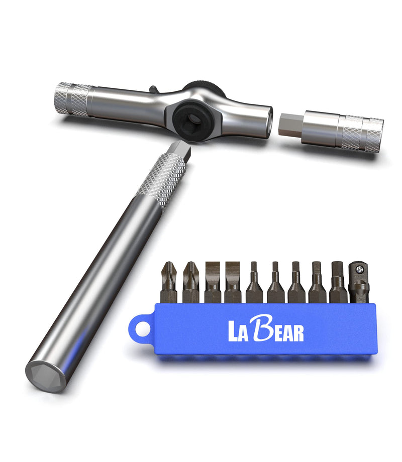 LABEAR-Power Ratchet Wrench Multi-Function Cycling Bicycle Multitool Repair Kits - Bike Tool Set - Great for Mountain & Road Bikes - Use as Screwdriver or Wrench